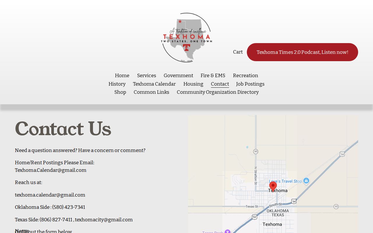Texhoma Texas municipal contact for warrant and payment questions