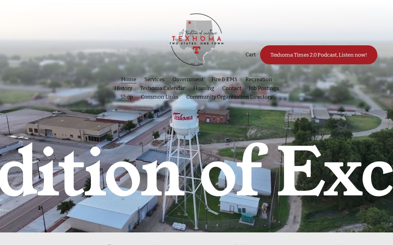 Official Texas-side Texhoma town information for municipal warrant records